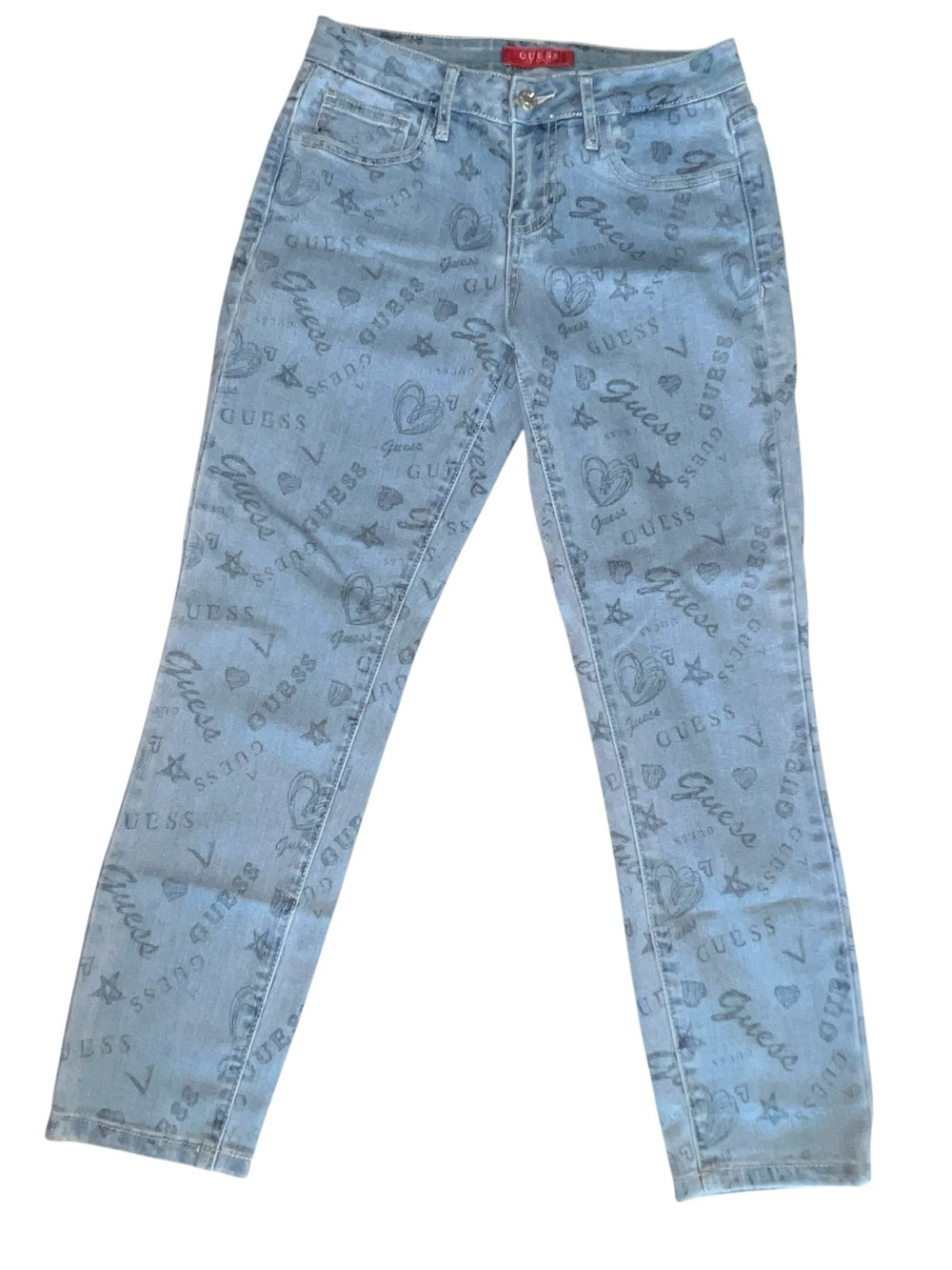 Guess Nadia Skinny Crop Jeans in Graffiti Print size 25